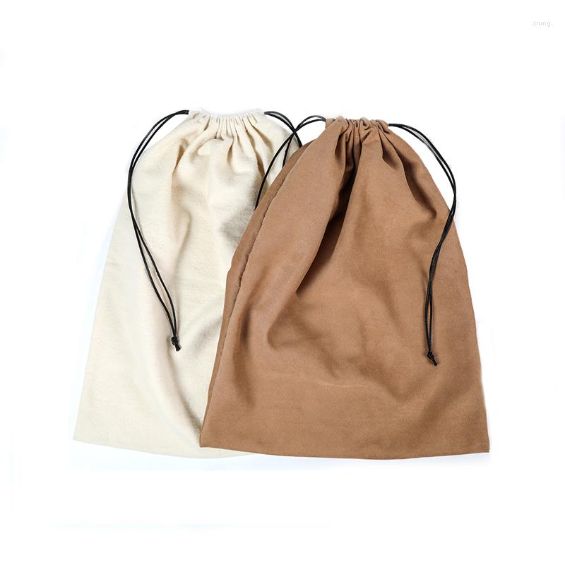 Shopping Bags Ladies Suede Dustproof Drawstring Bag Flannel Pouch Women Purse Protector Dust Cover For Handbags Luxury