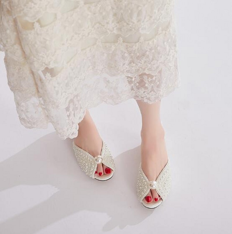 Peep Princess Toe 2023 Sandals Fashion Summer White Gears Women Lady Slides Женская тапочка Большой размер 35-42 376 с 854 с.