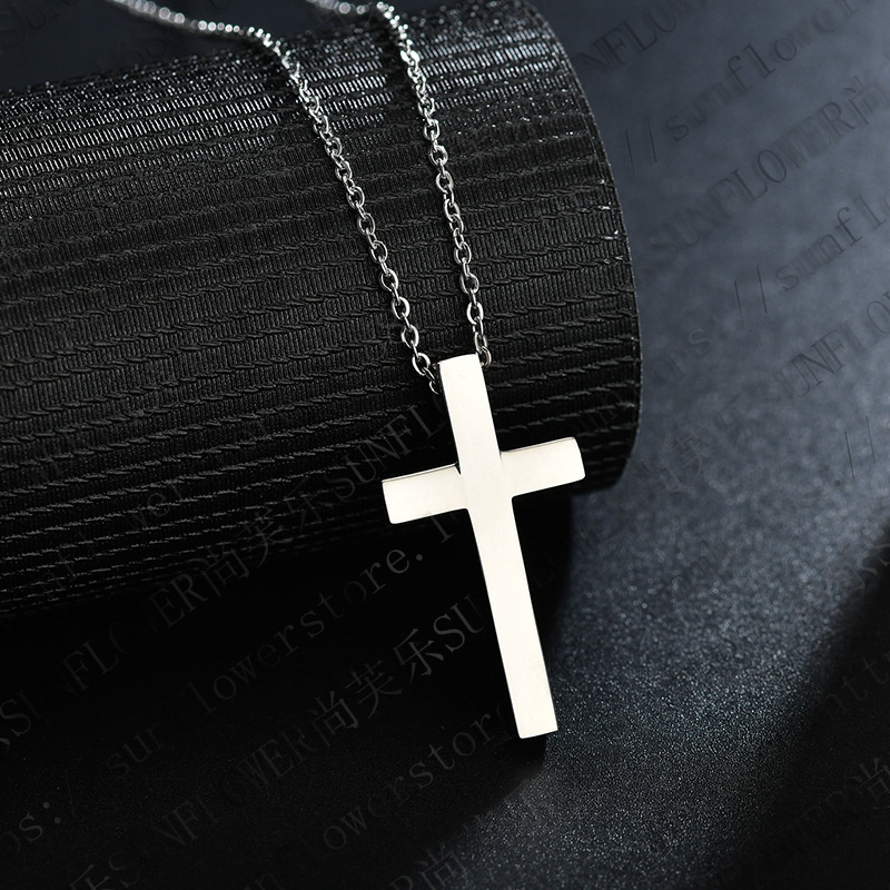 Europe and America style stainless steel cross retro necklace cross earrings set styling fashion classic bracelet men's and women's jewelry gift dropshipping