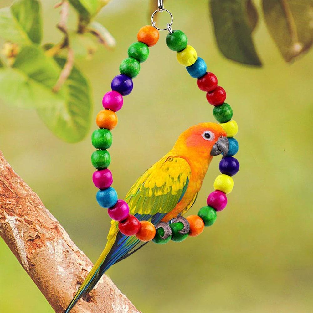 Toys Parrot Birds Toy Parrot Swing Toy Hanging Bell Ladders Climbing Chewing Hanging Toy Training Pet Tool Bird Accessories