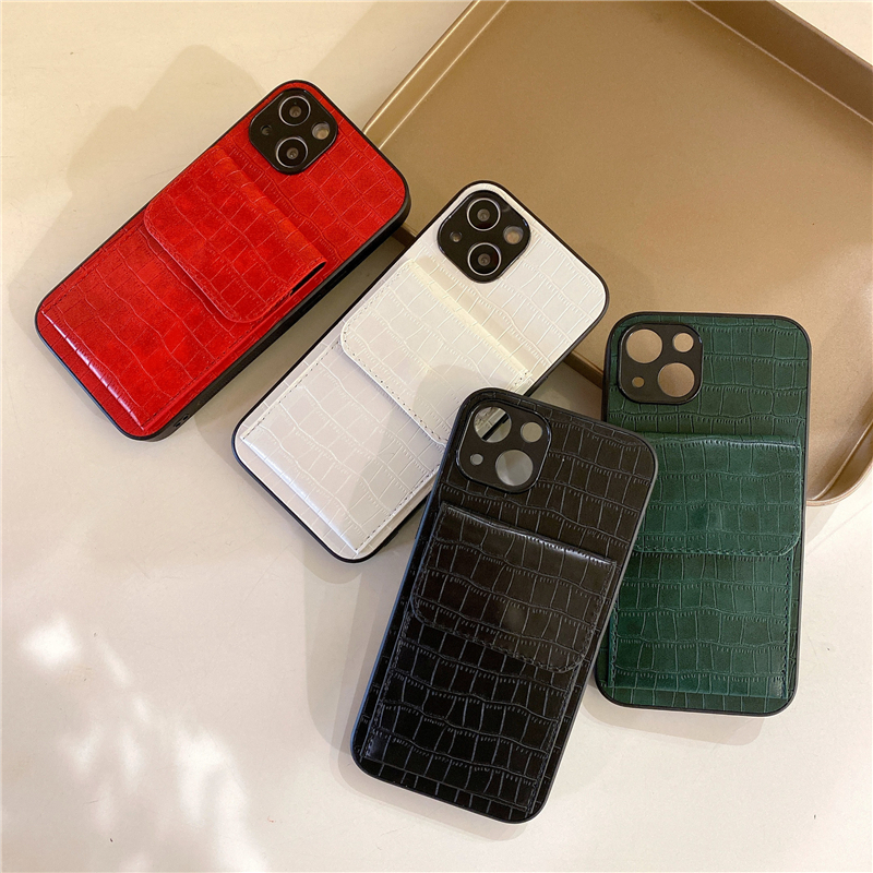 Krokodylowy wzór skórzany Vogue Case na iPhone 14 13 12 11 Pro Max XR XS 7 8 Plus SE2 SE2 Slim Pełna karta ochronna Aligator Aligator Portfel Portfet Wspornik tylny