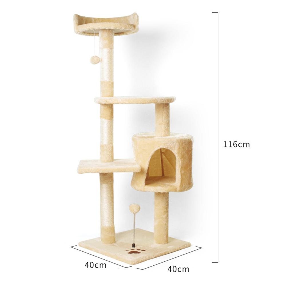 Scratchers Soft Plush Cloth Cat's House Four Layers Cat Tree Furniture Wood Cat Tower Have Scratching Post Funny Cats Toy Climbing Frame