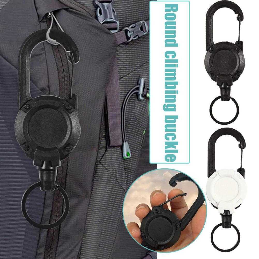 CARABINERS شارات السحب القابلة للسحب الثقيلة الجديدة بكرة كارابينر سلسلة مفاتيح الحامل المفتاح الحامل في الهواء الطلق يحمل أدوات متعددة p230420