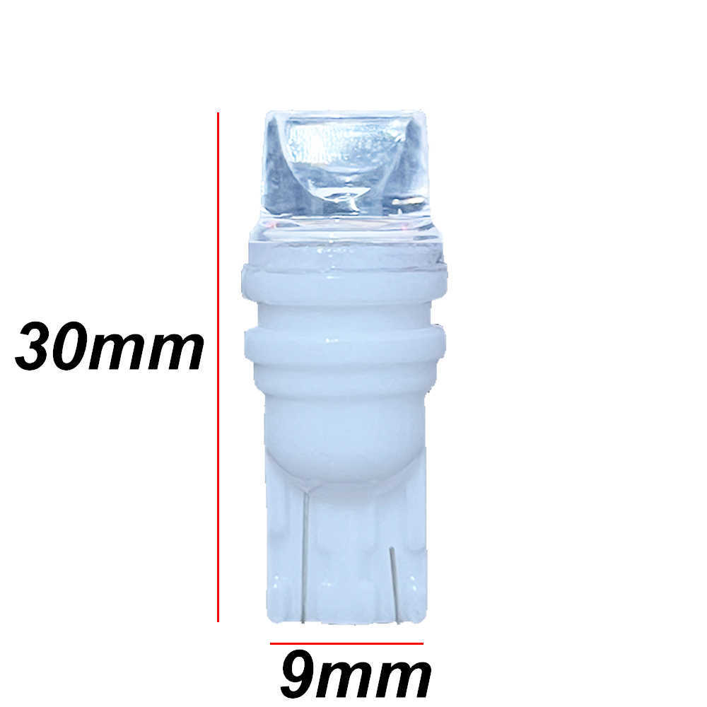 10X vidrio transparente T10 W5W cerámica 3D LED impermeable cuña matrícula luces WY5W lámpara coche lectura cúpula luz Auto estacionamiento bombilla