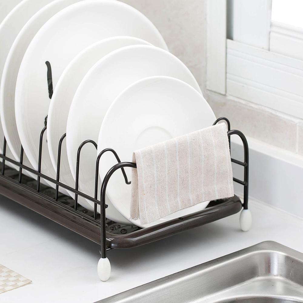 Organization Iron Kitchen Dish Drying Rack Holder with Tray Tableware Storage Shelf Plate Dish Rack Drainer Cabinet kitchen Organizer