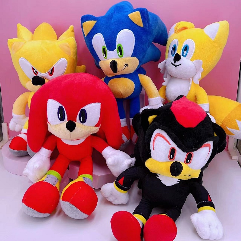 Üreticiler Toptan 5 Stil 30 cm Hedgehog Sonic Peluş Toys Cartoon Games Film ve Televizyon Çevresindeki Hayvanlar Çocuk Hediyeleri