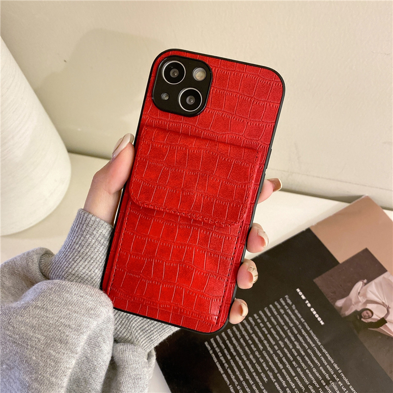 Krokodylowy wzór skórzany Vogue Case na iPhone 14 13 12 11 Pro Max XR XS 7 8 Plus SE2 SE2 Slim Pełna karta ochronna Aligator Aligator Portfel Portfet Wspornik tylny