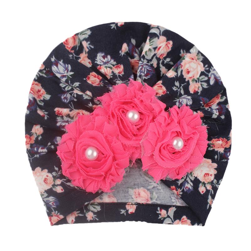 Bébé filles indien chapeaux soleil Floral perle casquettes enfants en plein air Slouchy bonnets enfant en bas âge imprimé crâne casquettes infantile doux chapeaux