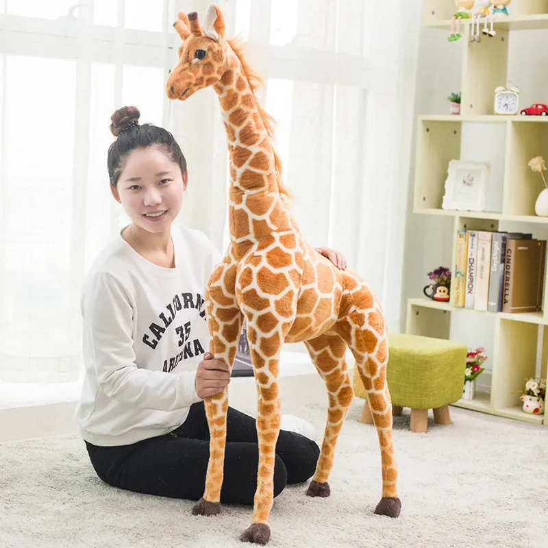 Großhandel Riesige Real Life Giraffe Plüschtiere Nette Stofftierpuppen Weiche Simulation Giraffe Puppe Hochwertige Geburtstagsgeschenk Kinder Spielzeug 60 cm / 80 cm / 100 cm