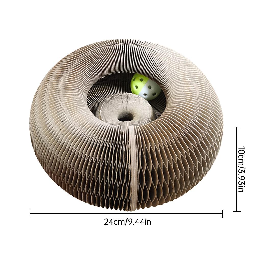 おもちゃペットの猫の引っ掻きボードマジックオルガン子猫の丸い形状折りたたみ波打つ猫のリッター大きな爪とかゆみのあるツール猫のおもちゃ