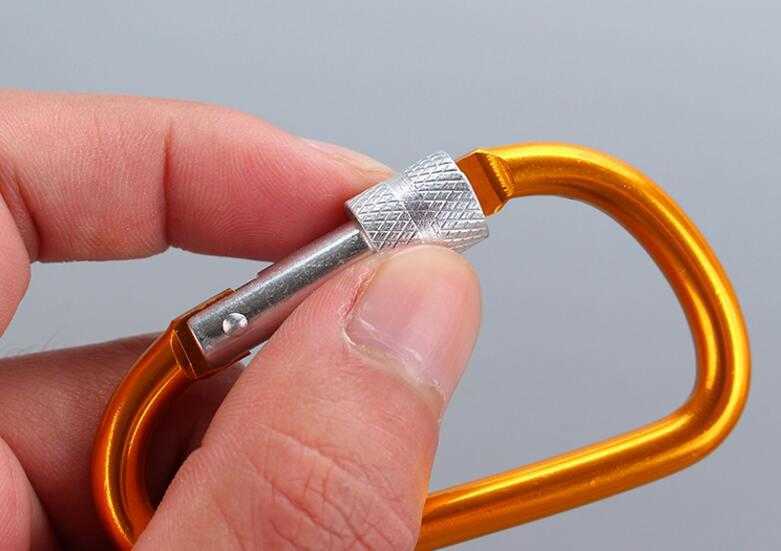 carabiners 4 Size aluminium Snap Carabiner D-Ring Key Chain Clip Keychain wandelkamp Mountaineering Hook Climbing Accessories GYH P230420