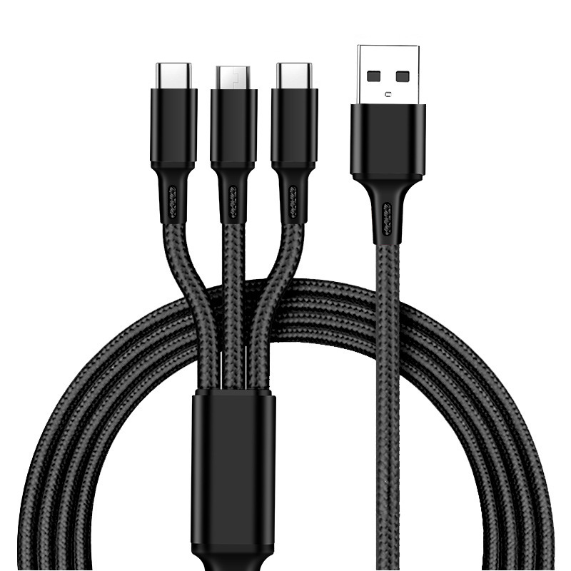 1.2m nylonflätade kablar flera färger USB Snabb laddning Kabel Typ C Android Charger Cord för Xiaomi Samsung Huawei -telefoner