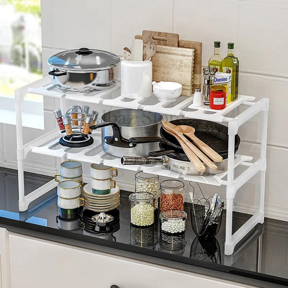 Organization For kitchen Shelf Spice Rack Retractable Floor Cabinet Storage Multifunctional Storage Pot Kitchenware Drain Rack