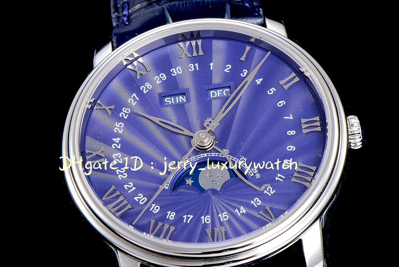 OM 6654 Villeret Perpetual Calendar Luxury herenhorloge Cal.6654 Automatische mechanische beweging met 316L Fijne stalen behuizing 40mm.silver blauw