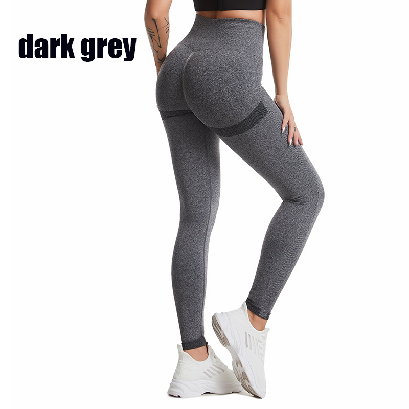 Yoga pants European and American spot Amazon cross -border high -waisted hip -in -faced knit and wrinkled peach tight peach sports fitness yoga pants