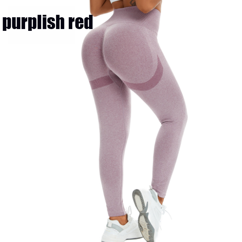 Yoga pants European and American spot Amazon cross -border high -waisted hip -in -faced knit and wrinkled peach tight peach sports fitness yoga pants