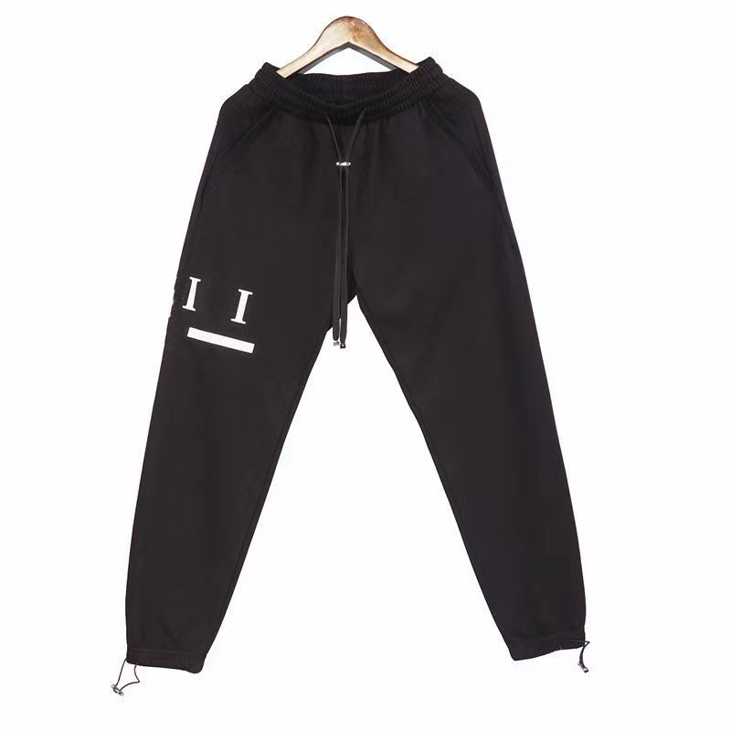 Lente zomer designer broek mannen broek sport sporten afdrukken elastische riem losse broek paar blauwe zak katoen veelzijdige merkcasual broek