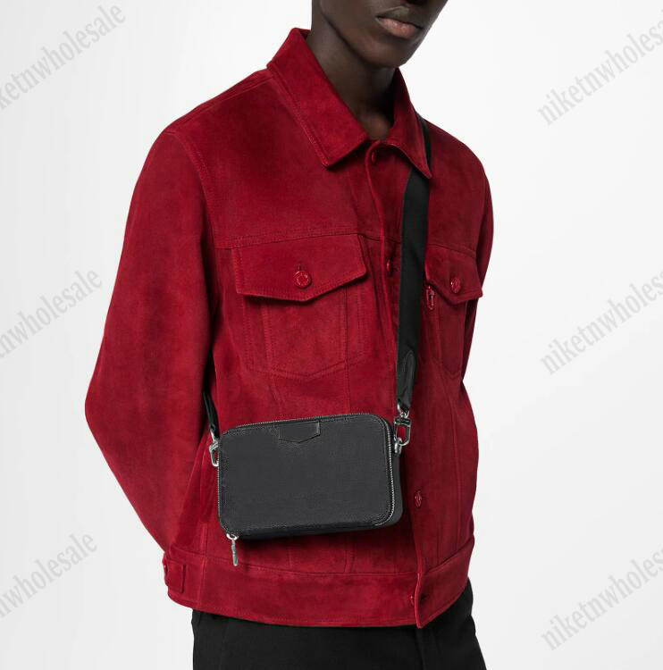 M81260 ALPHA GİYİLEBİLİR CÜZDAN Erkek Mini Kapaklı Telefon çantası Küçük Omuz Çantası Man Luxurys Tasarımcı Monogramları Deri Cüzdan CrossBody Çanta