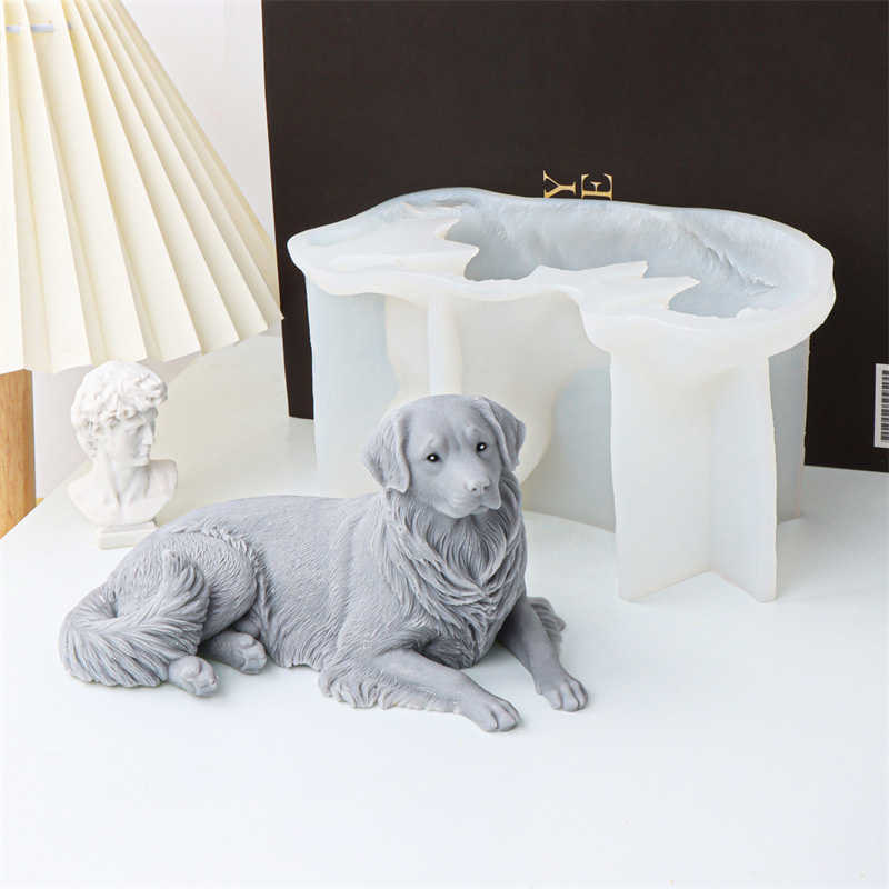 شمعة مرملة 3D Poodle Puppy Candle Mould Silicone Cute Dogs Cats Staped Soap Resin Plaster Ice Cube Mornder Making Home Home Decoration Gifts P230504