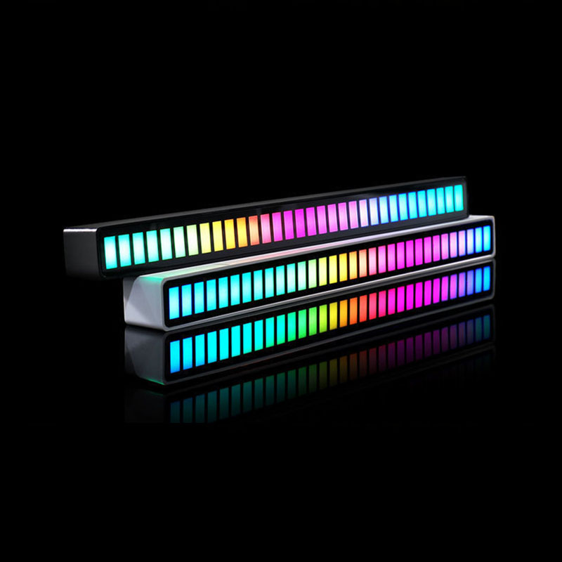 ナイトライト32LED RGBライトバーボイスコントロール同期LED音楽リズムタイプ-C USBチャージテレビゲームバックライトカーデスクトップアンビエントランプHZ0001