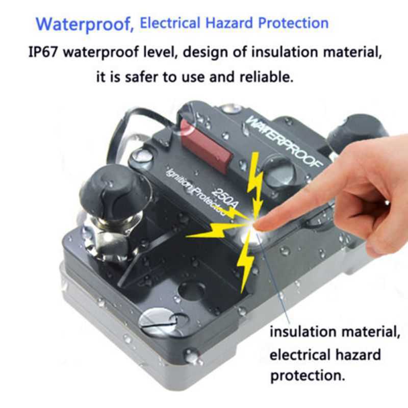 Nytt 2022 Märke 30A-300A Ampere Circuit Breaker RESET 12-48 Volt Direct Flow Power Fordonsfartyg Vios Fusible Talare