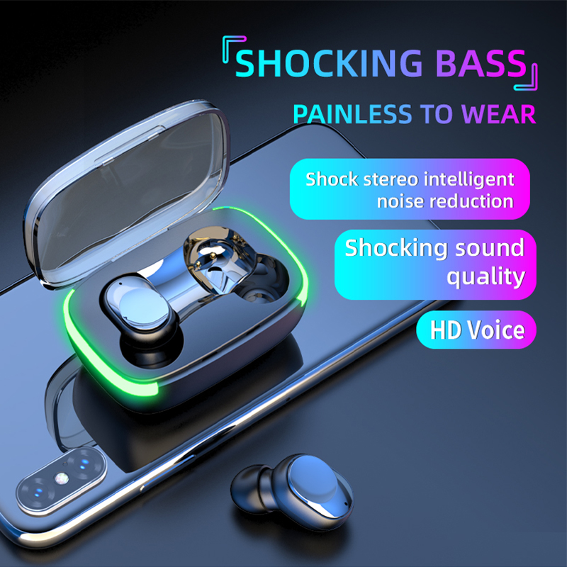 ORIGINAL TWS Y60 FONE BLUETOOTH EARPHONES Trådlösa hörlurar Stereo Bass Musik Earskyddar Digital Display Touch Control Headset