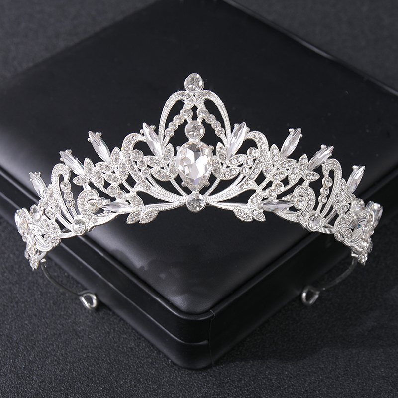 Bride Crown Atmosphere Crystal Crown Wedding Dress Headwear Birthday Adults' Ceremony Performance Versatile Rhinestone Hair Band Crown Jewelry Batch TS-0132.