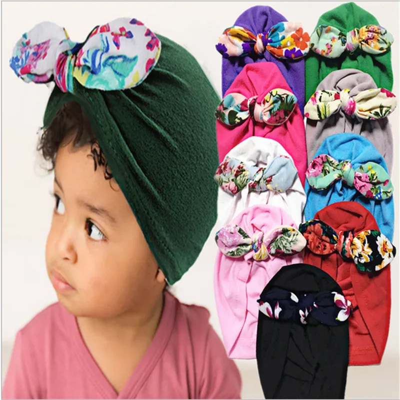 Bambino appena nato Bowknot Cappelli Grandi fiocchi Copricapo Copricapo Fascia floreale Copricapo infantile Berretti Bambini Gilrs Fascia capelli Paraorecchie Cap