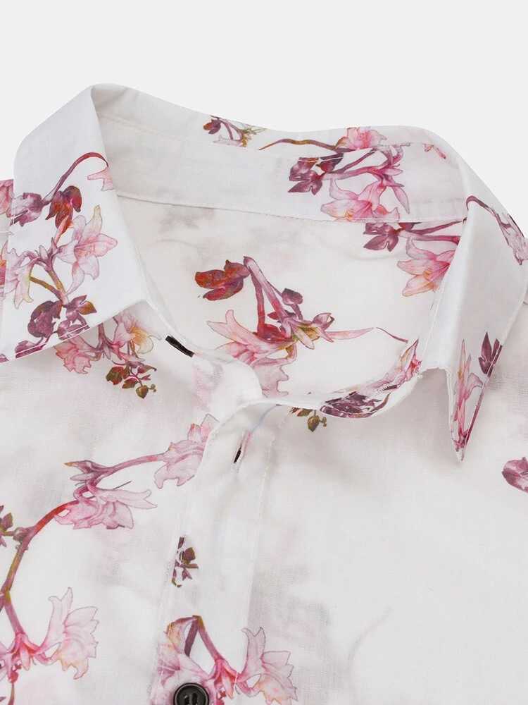Męskie koszule męskie Koszulka Męska Koszulka Kwiata Klapa z krótkim rękawem dla mężczyzn w chińskim stylu swoboda letnia koszula S-3XL 2022 AA230503