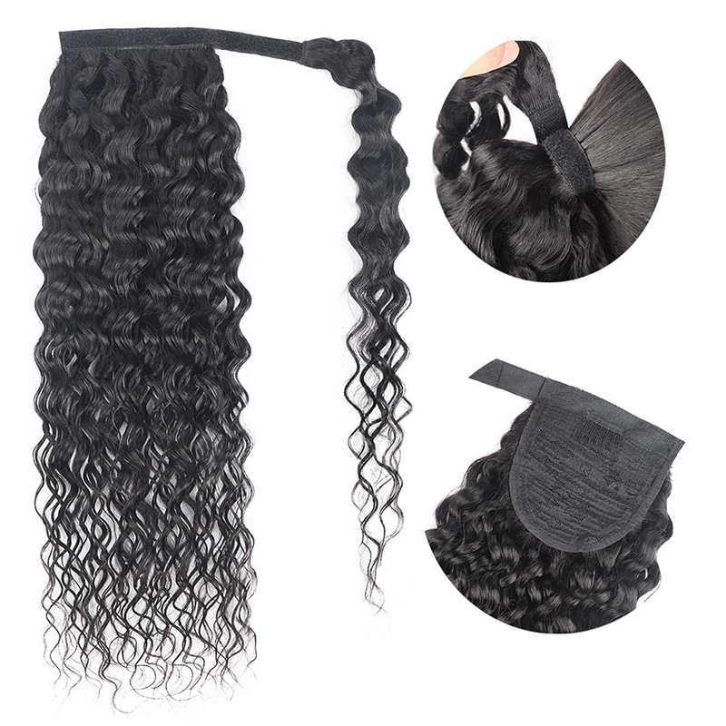 75-100g Ruyibeauty Peruvian 100% Human Hair Extensions Ponytails 8-24inch Afro Kinky Curly Straight Natural Color