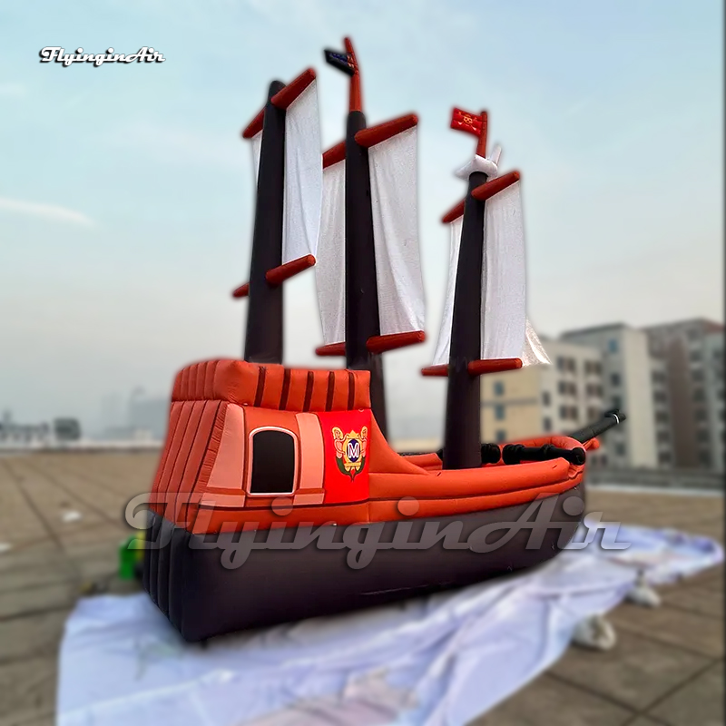 Индивидуальная рекламная гигантская надувная копия пиратской лодки, модель для украшения пляжной вечеринки