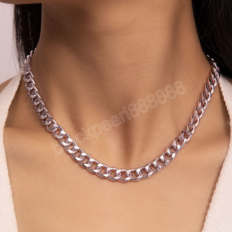 Gargantilla de cadena de Metal con pintura colorida a la moda, collares para mujer, Collar de cadena ancha llamativo, joyería para el cuello, nuevo regalo 2023