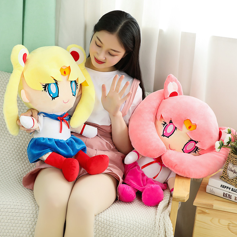 Kawaii Sailor Moon Plush Toys Tsukino Usagi Śliczne dziewczęce serce wypchane anime lalki prezenty domowe sypialnia dekoracja