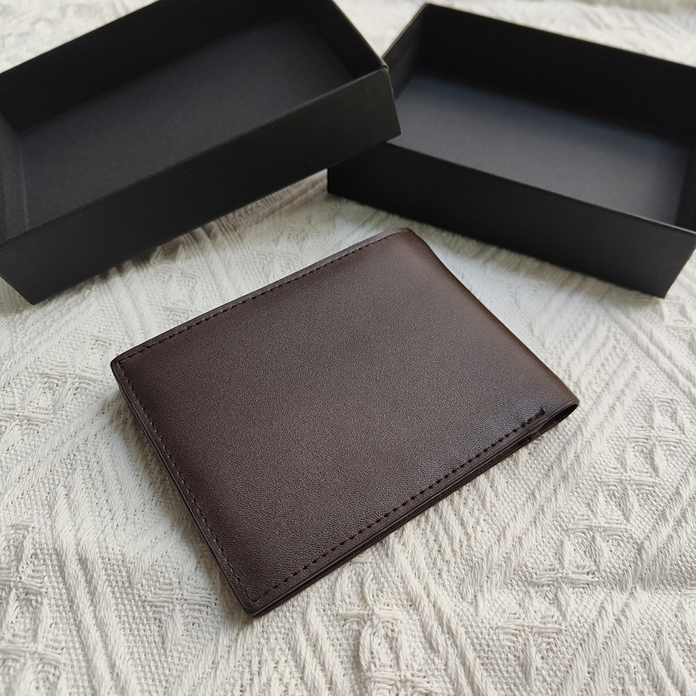 Nouveau portefeuille marron pour hommes, poches fines, porte-cartes, pochettes de luxe de styliste, porte-documents en cuir, mini sacs 342a