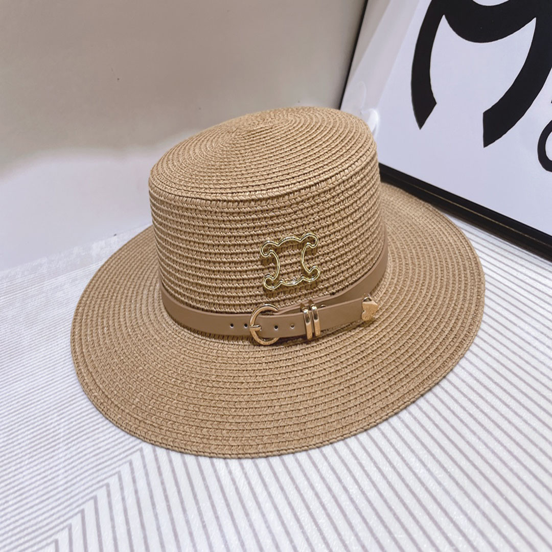 Chapeau seau de styliste couleur bonbon pour femmes, vacances, voyage, tissage de paille, Protection solaire et respirabilité, chapeaux à large bord