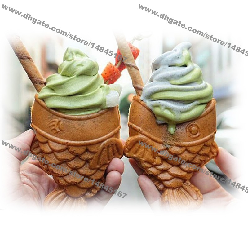 Electric Ice Cream Taiyaki Fish Waffle Maker Machine Baker Commercial Use Non-stick 110v 220v