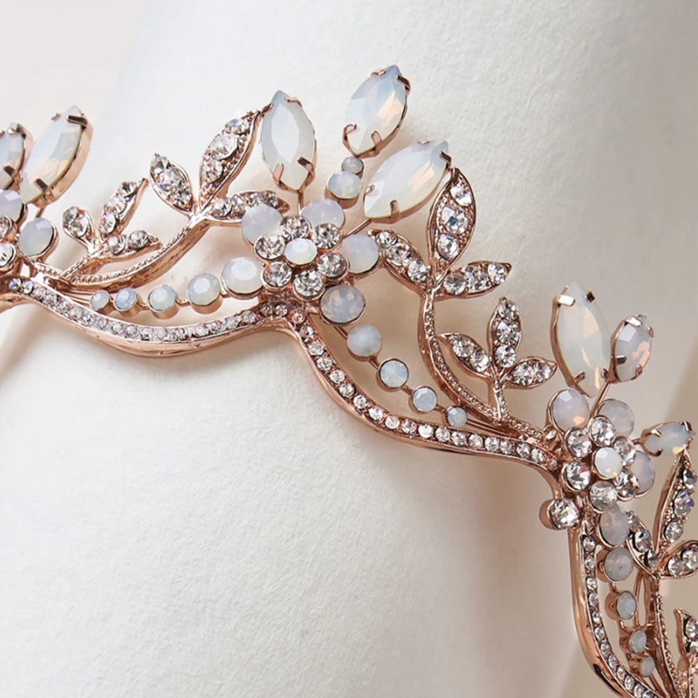 Популярные опал -кристал свадебный головной убор короны Свадебное платье корона аксессуары для волос барокко невеста Diamond Crown