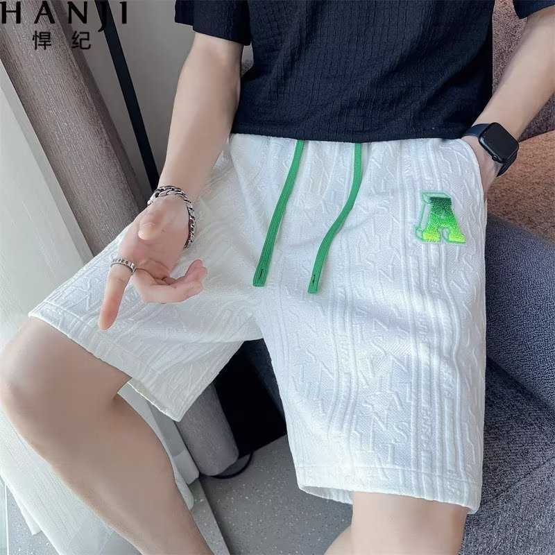 Męskie spodenki 2023 Spring Men's Shorts Koreańskie mody zielone szorty Harajuku High Street Męskie odzież męskie szorty Męskie szorty w domu Nowy P230505