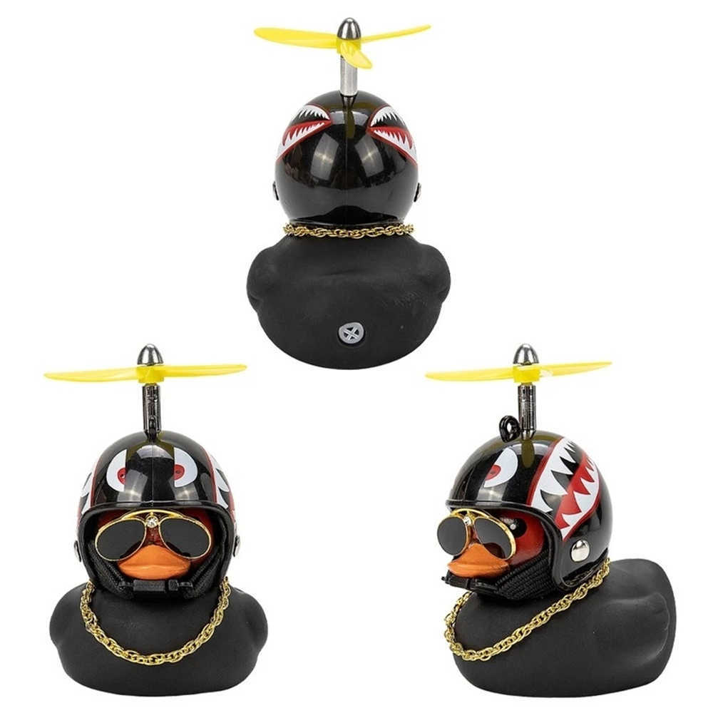 New New Breaking Wind Small Helmet Black Duck Car Decoration Cut Yellow Duck Car Interior Accessories Car Panel Decoration