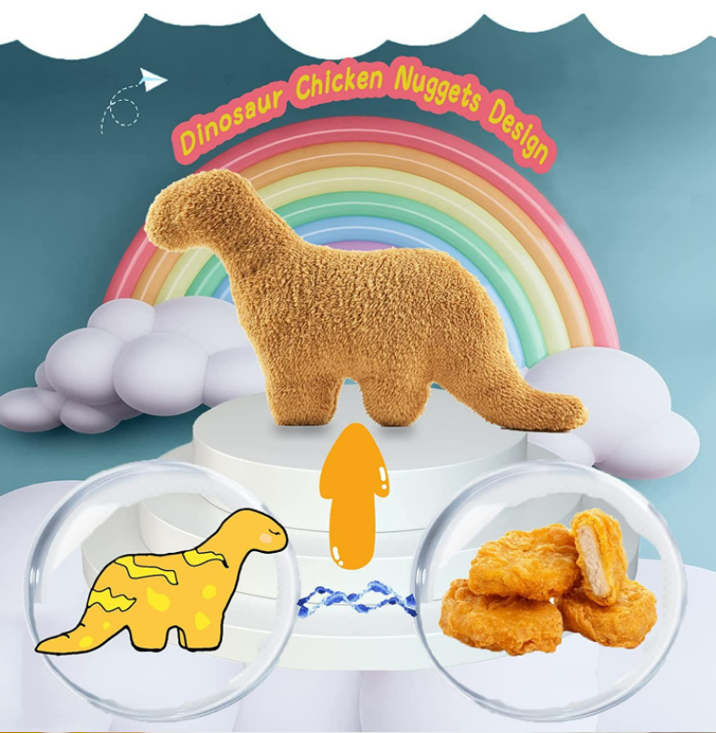 5 Stil Plüsch Dino Nugget Kissen Baby Sensory Toys Weiches Kuscheltier Dinosaurier Huhn Block Puppe Plüschtier Kinder Lernspielzeug Geschenke