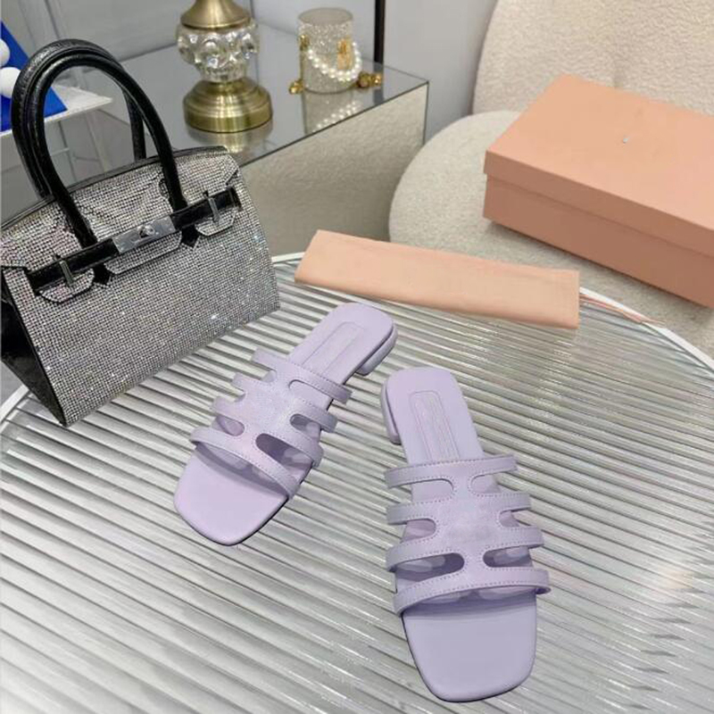 Fashion Luxury Women Slippers Sandals Casuals LIDO Flats Slipes Matelasse Sliders Italy Refined Leather Double Strap Designer Comfort Summer Flip Flops Box EU 35-43