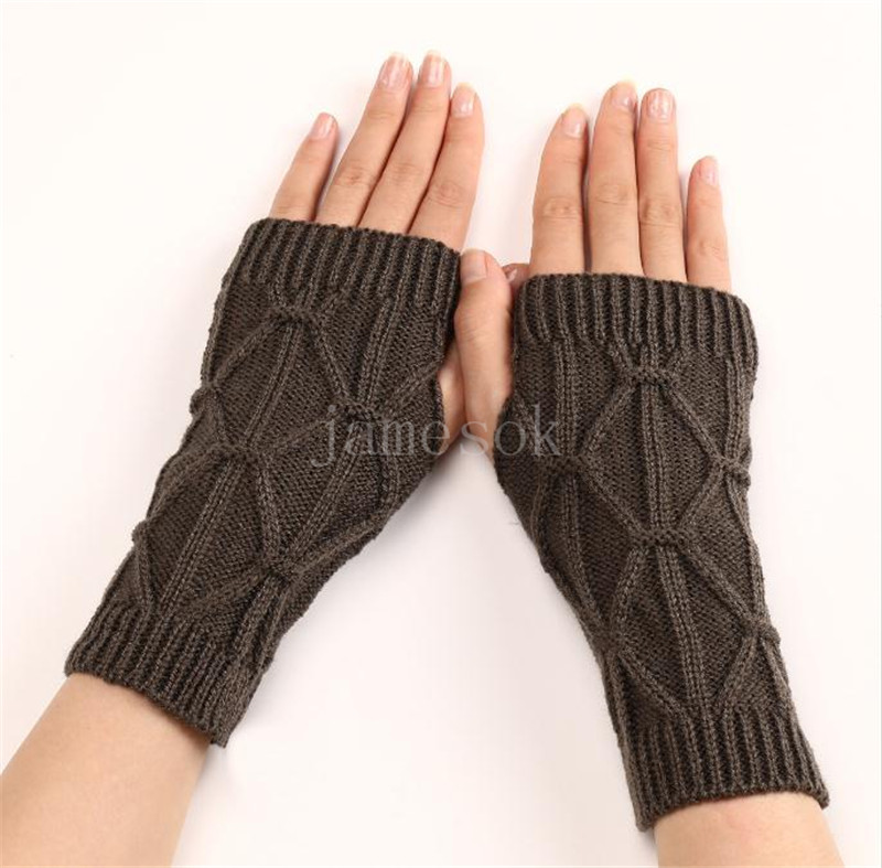 Jesienne i zimowe rękawiczki dla mężczyzn i damskich mody na dzianinowe okładka na pół palca DF220