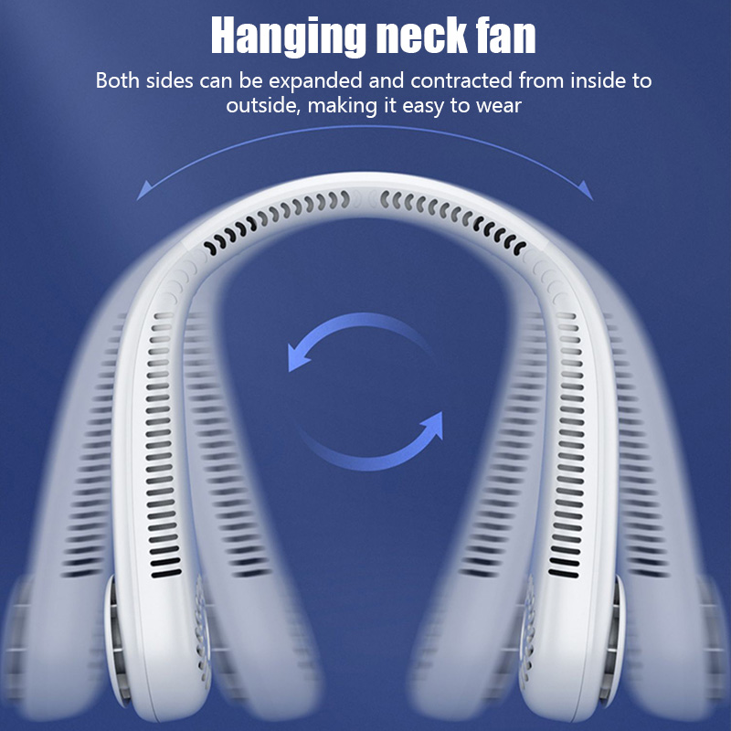 4000MAH Bladeless Neck Cooler Portable Neck Fan USB Rechargeable Electric Mini Hanging Neck Fan Ventilador Neckband Wearable Air Cooling Fans For Sport Kitchen