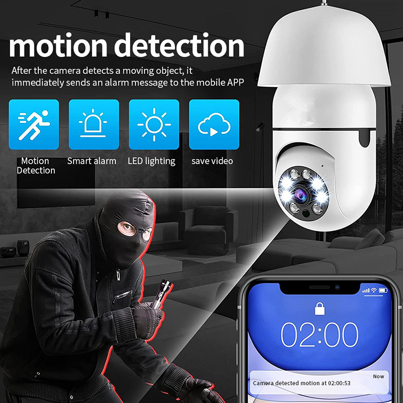 A6 żarówka kamera bezprzewodowa 1080p 360 stopni panoramiczna inteligentna HD WiFi Cam noc Wersja domowa bezpieczeństwo IP Surveillance CCTV Kamera LED Aparat z pudełkiem detalicznym
