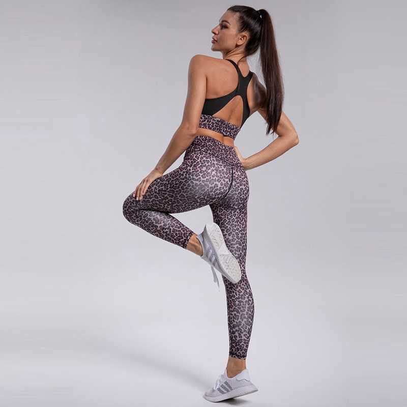 Yoga Outfit Leopard Yoga Suit pour Fitness Femmes Sportwear 2022 Vêtements d'entraînement pour femmes Gym Vêtements Sport Outfit Femme Deux Pièces Ensemble 2023 P230505