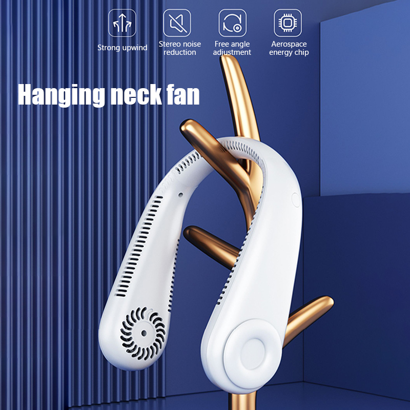 4000MAH Bladeless Neck Cooler Portable Neck Fan USB Rechargeable Electric Mini Hanging Neck Fan Ventilador Neckband Wearable Air Cooling Fans For Sport Kitchen