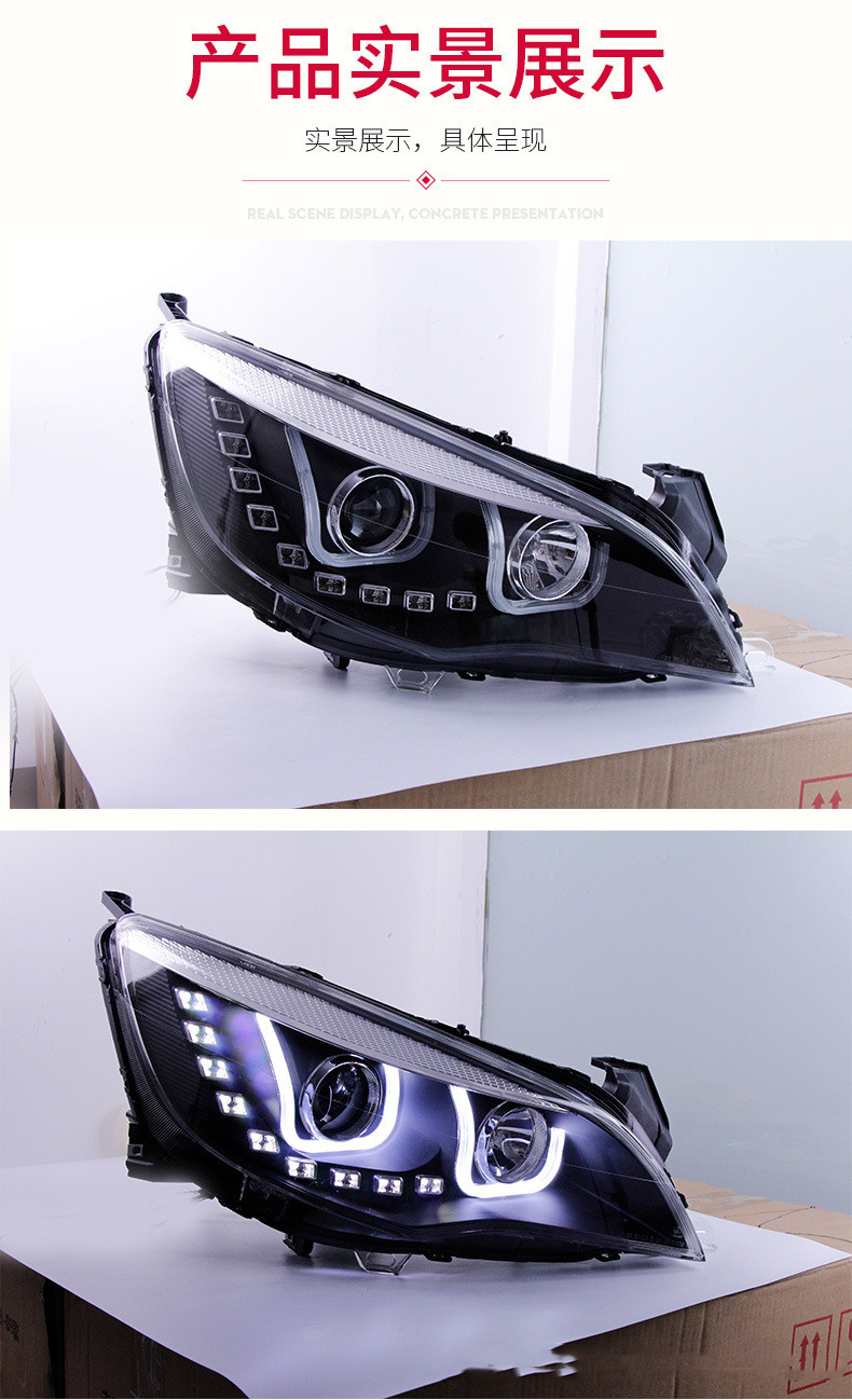 Reflektory samochodowe dla Buick Excelle XT 2009-2014 LED Daytime Light Light Dual soczewki ksenonowe reflektory mgły sygnałowe