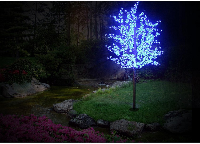 LED Artificial Cherry Blossom Tree Light Christmas Light LED -glödlampor 2m/6.5ft höjd 110/220VAC Raintät utomhus Använd gratis frakt