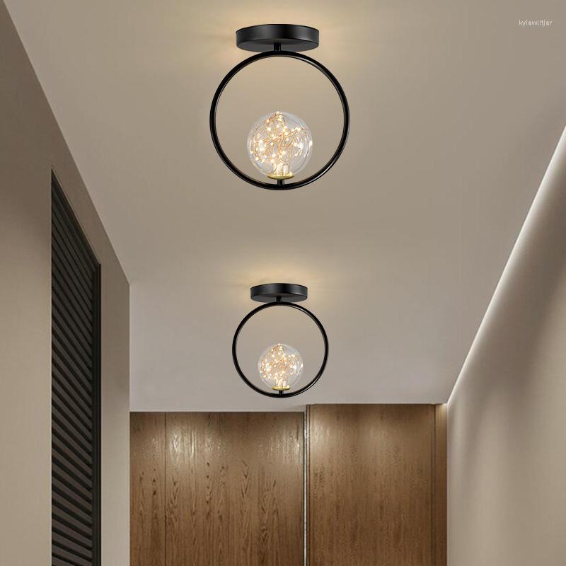 Kronleuchter Minimalistische LED-Kronleuchter-Lampen-Flur-Beleuchtung Nordische Glanz-Glas-Lampenschirm-Decke für Wohnzimmer-Küche