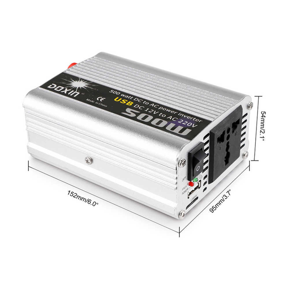 سيارة جديدة 100 ٪ العلامة التجارية 500W Zoom Zoom DC12V إلى 220V 50Hz Zoom Zoom 12 220 USB Connection 800W منظم الطاقة